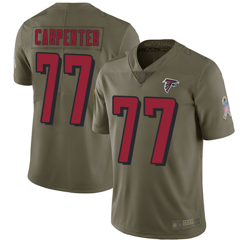 Atlanta Falcons Limited Olive Men James Carpenter Jersey NFL Football #77 2017 Salute to Service->atlanta falcons->NFL Jersey